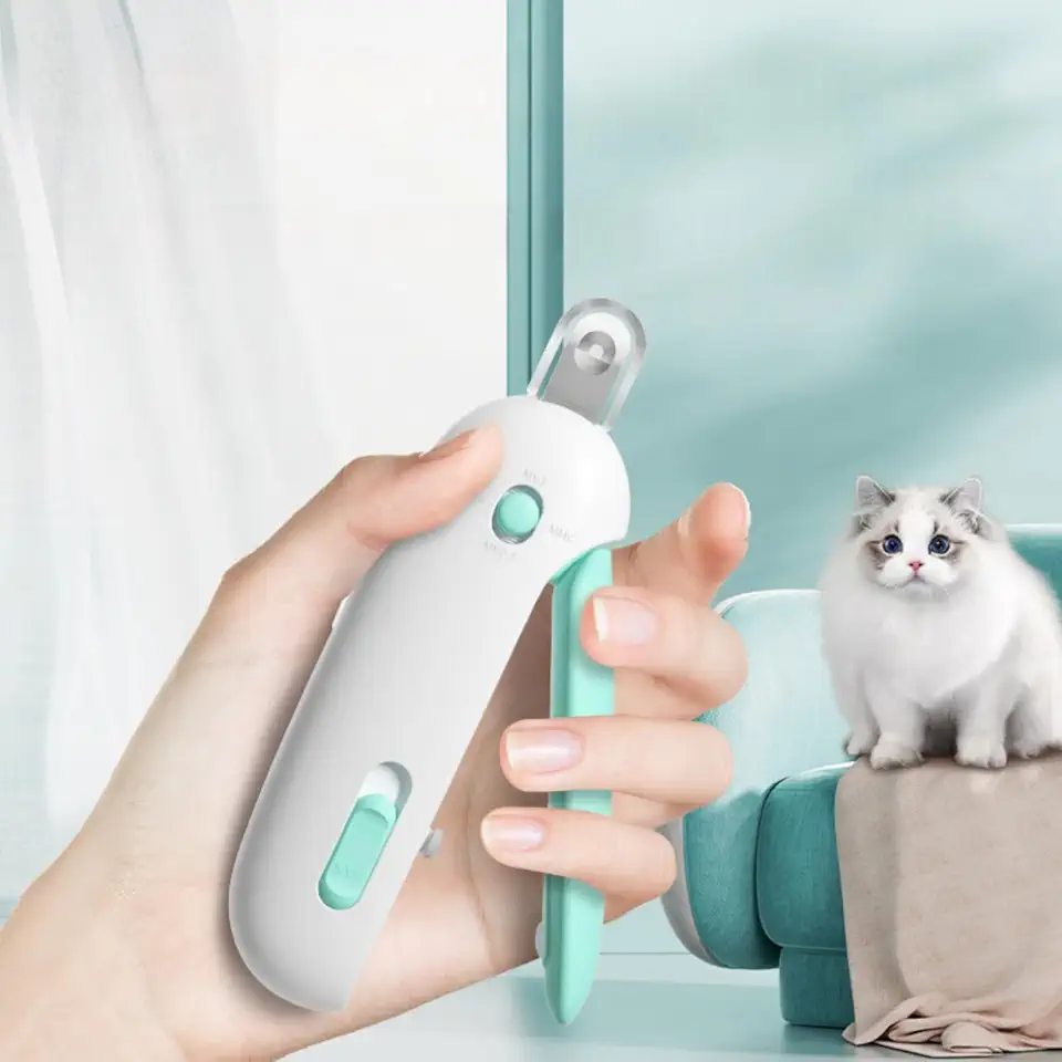 Cortador de unhas ajustável para animais de estimação para gatos e coelhos, aparador de unhas com orifício arredondado, seguro e fácil de usar para iniciantes