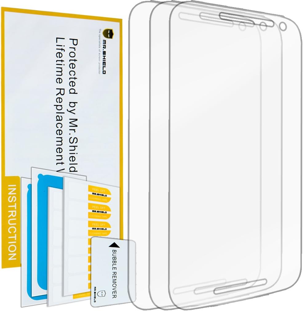 Mr.Shield Designed For Motorola Moto G 3rd Generation Premium Clear [PET] Screen Protector [3 PACK] with Lifetime Replacement