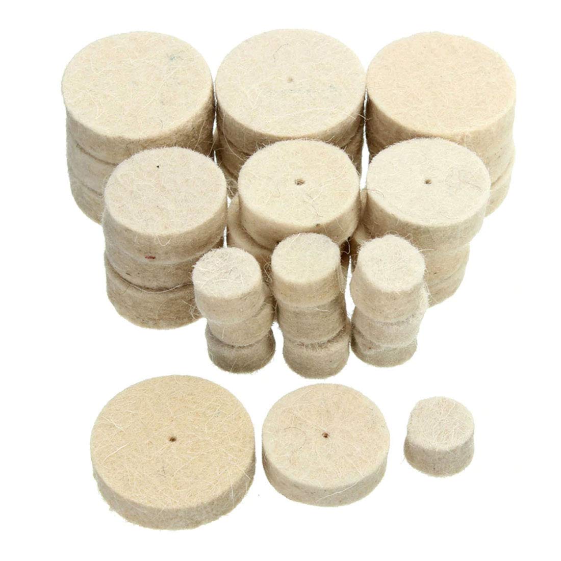 DIY Crafts Pack Of 200 Pcs, Off White, Mix Wool Felt Polishing Pad Pcs Wool Felt Polishing Buffing Round Wheel Tool + 2 Shank For Rotary soft Felt Polis(Pack Of 200 Pcs, Off White) (B0846PQGMD) Amazon Price History, Amazon Price Tracker