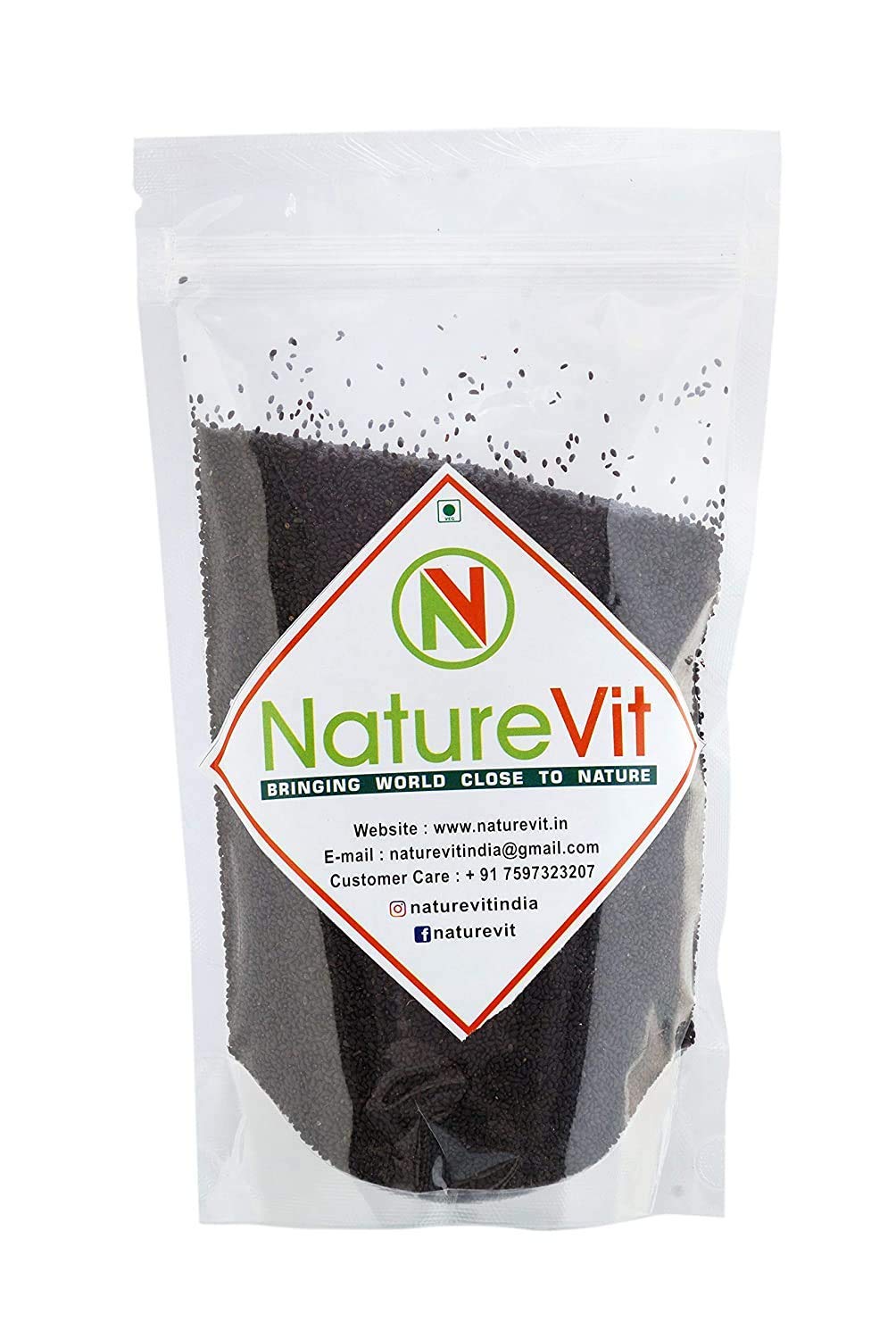 Nature Vit Sabja Seeds For Weight Loss, 900 Gram | Tukmaria Seeds | Basil Seeds | (Reduces Body Heat)
