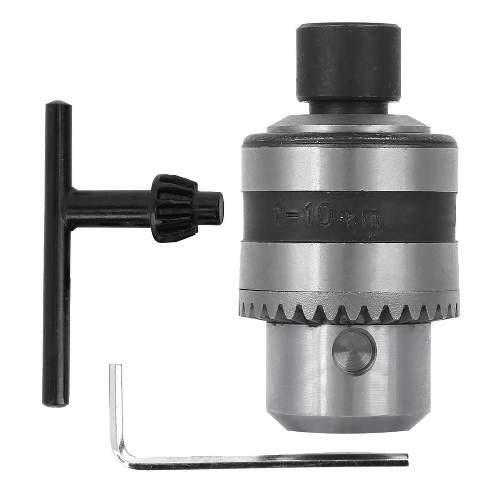 Mandrino per Trapano Elettrico Mini, Foro di Fissaggio da 8 mm, mandrino per Trapano a 3 Griffe con Chiave a Clip, per rettificatrice da Tavolo e Trapano, Foratura, rettifica, lucidatura