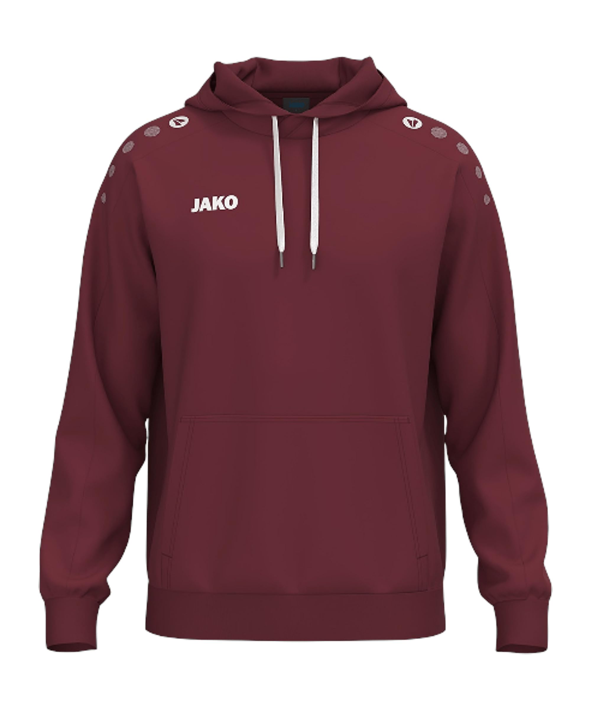 JAKO Unisex One Cotton Hooded Sweatshirt, Bordeaux, S