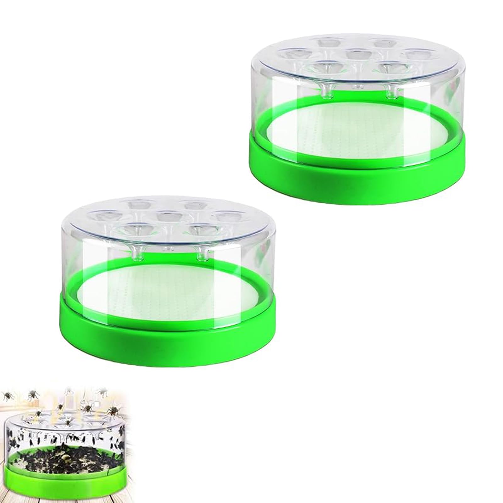 Reusable Non electric Fly Trap, Funnel Fly Trap with Escape-Proof LidF(B)