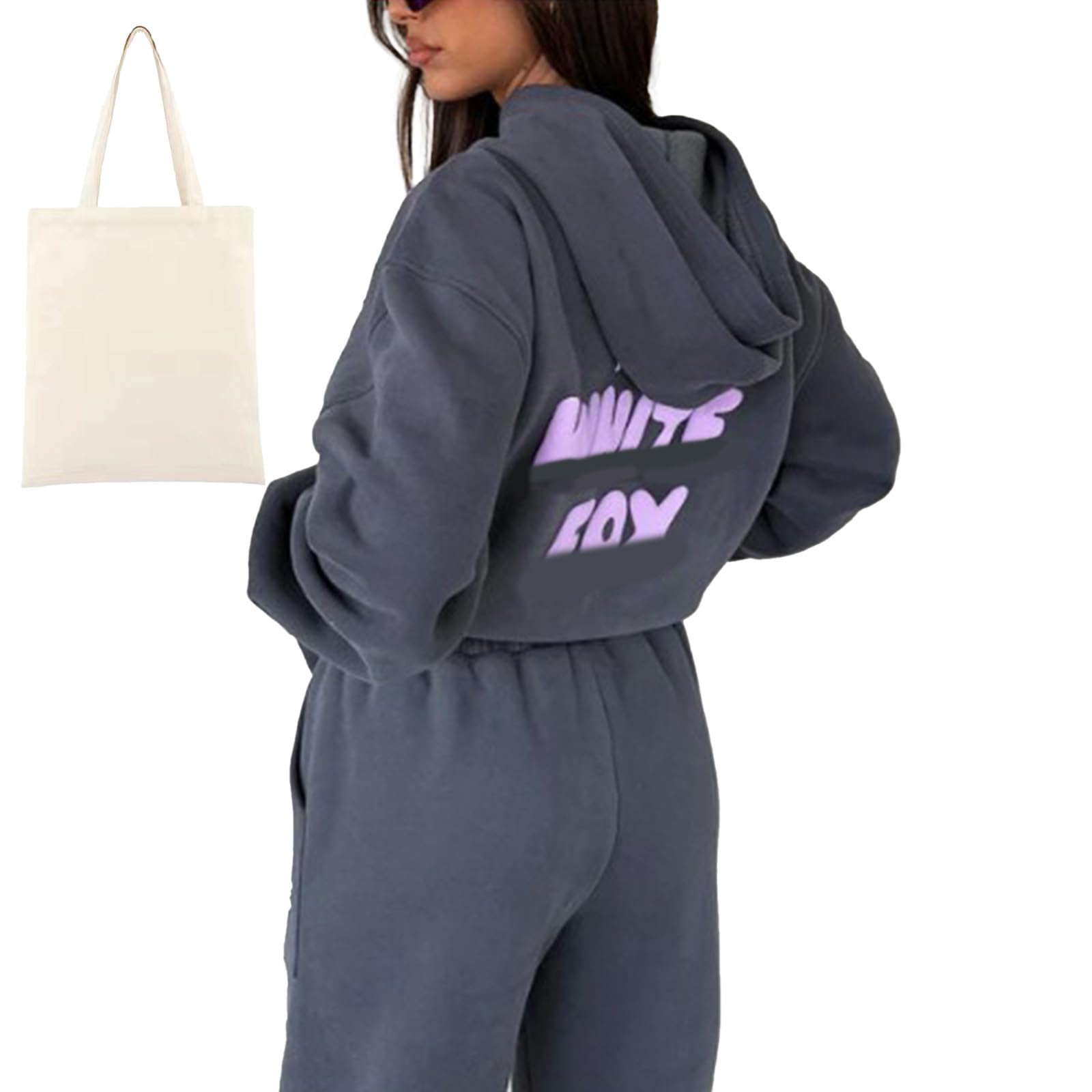 GenericWhite Foxes Jumper, White Foxes Tracksuit Girl, White Foxes Hoodie, White Foxes Tracksuit White, Sportwear Running Walking Hiking Track Suit