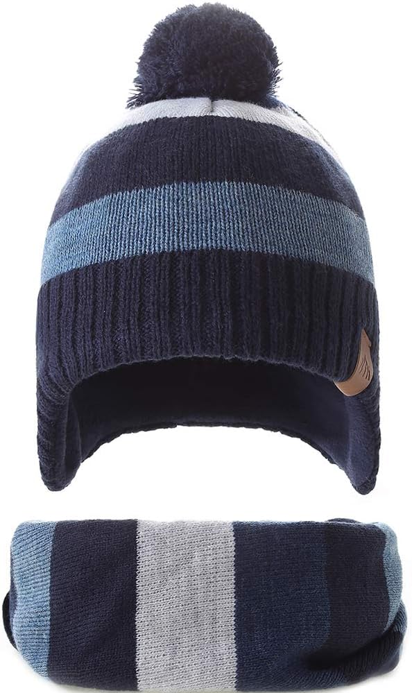 Boys Winter Hat Baby Beanies with Earflap Upgrade Fleece-Lined Skiing Toddler Hat Boys Winter Hat Baby Beanies with Earflap Upgrade Fleece-Lined Skiing Toddler Hat