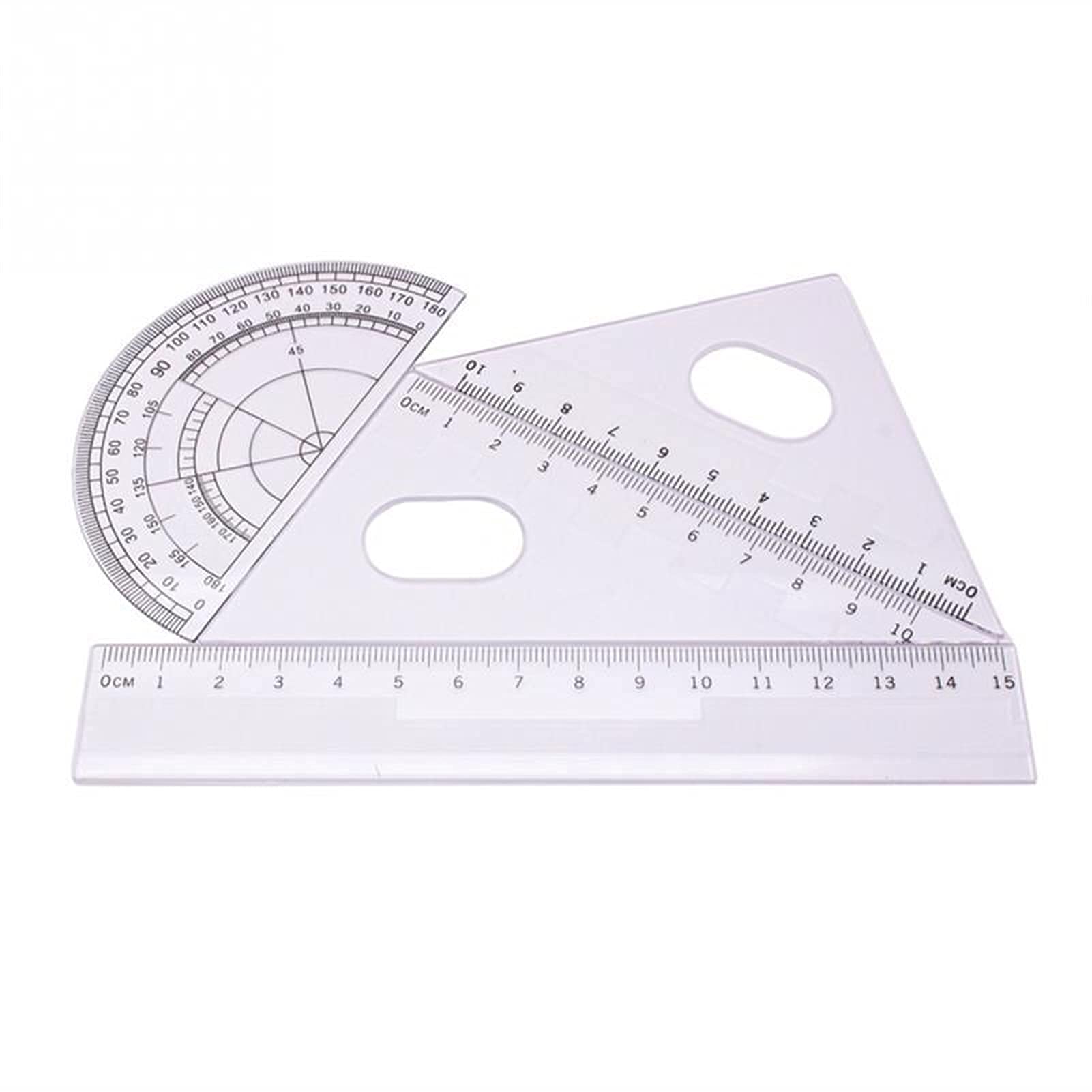 Mathe-Geometrie-Kit-Set, Mathe-Zeichenwerkzeug-Kit, Zirkel-Set, Kunststoff + Metall, Geometrie-Winkelmesser, Schullineal, Radiergummi-Lineal für Schüler