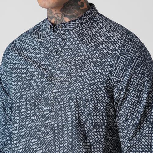 Image of BLUE BUDDHA Men's Printed Cotton Shirt | Tailored Fit Full Sleeve Casual Shirt for Men | Summer Office Casual Shirt