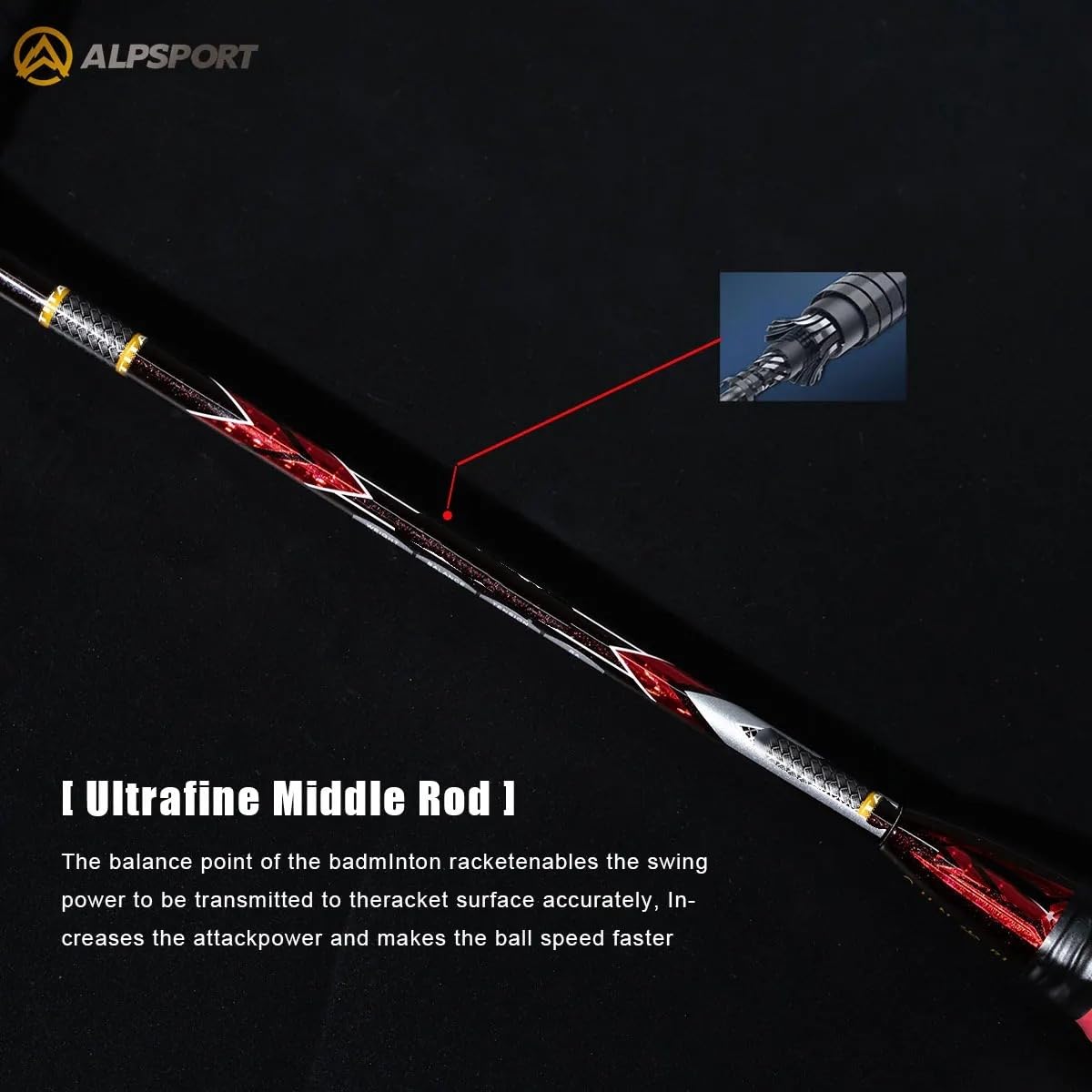 Badminton Set Racchetta da Badminton 82 g Attacco e Difesa G5 Fibra di Carbonio + Acciaio al tungsteno + Lega Titanio