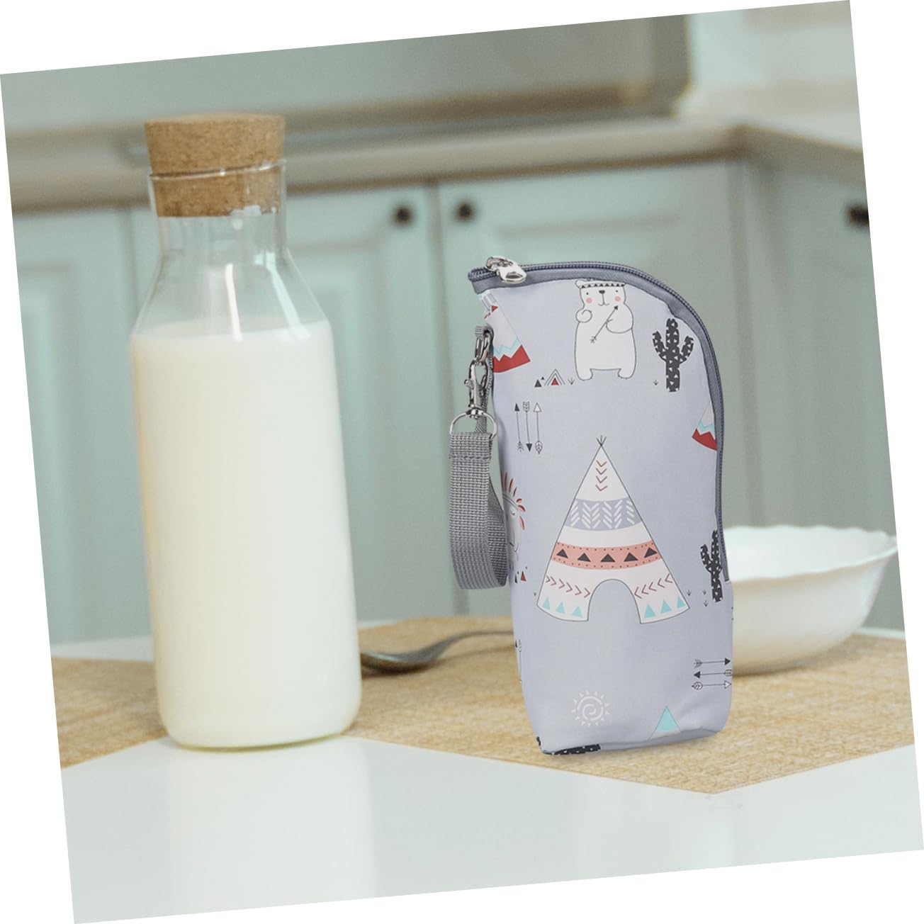 Abaodam 5piezas Bolsa Térmica Aislante para Biberones Diseño Portátil y Zipper para Bebés y Compatible Mayoría De Botellas De Leche