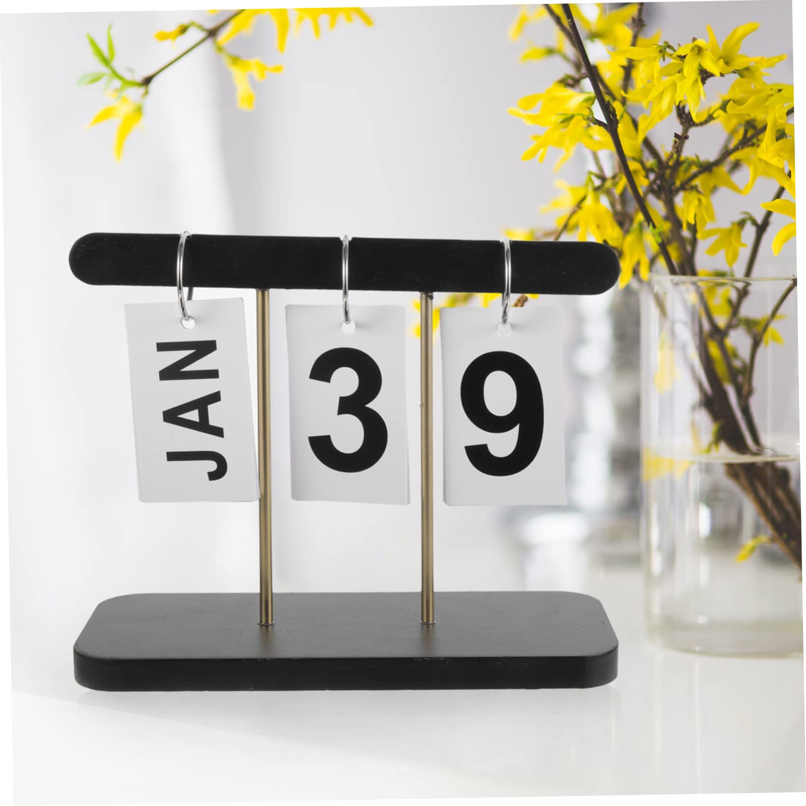 TEHAUX 4pezzi Calendario Da Scrivania Legno Design Chic e Funzionale Calendario Flippante Per Ufficio e Casa Compatte Per Tavolo e Scrivania Decorazione Unica e Pratica