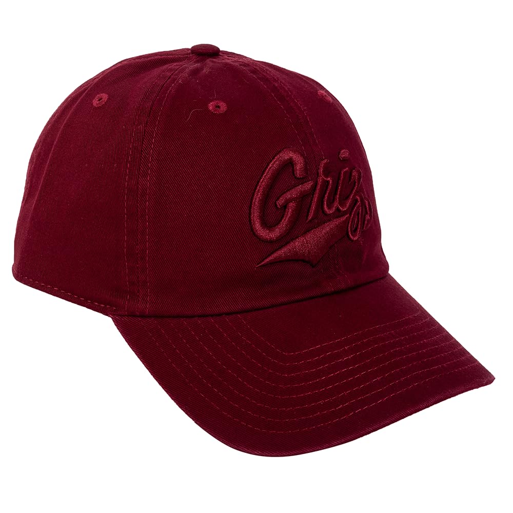 Desert Cactus University of Montana Baseball Hat Grizzlies UM Griz UMont Brimmed Embroirderd Hats Cap Adjustable Cloth Strap Adult (Style A) Maroon, Maroon, One size