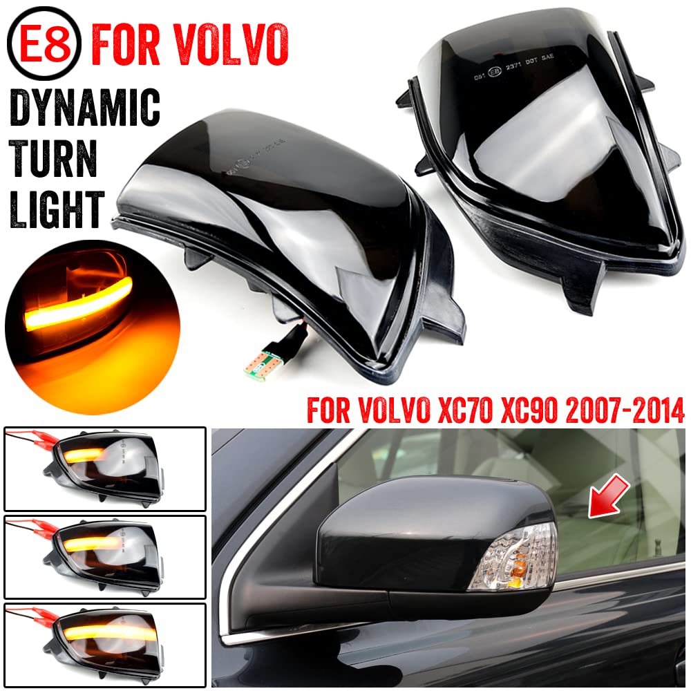 1 para bocznych lusterek bocznych z dynamicznym kierunkowskazem LED kompatybilnych z VO-LVO XC70 XC90 XC70 2007-2014