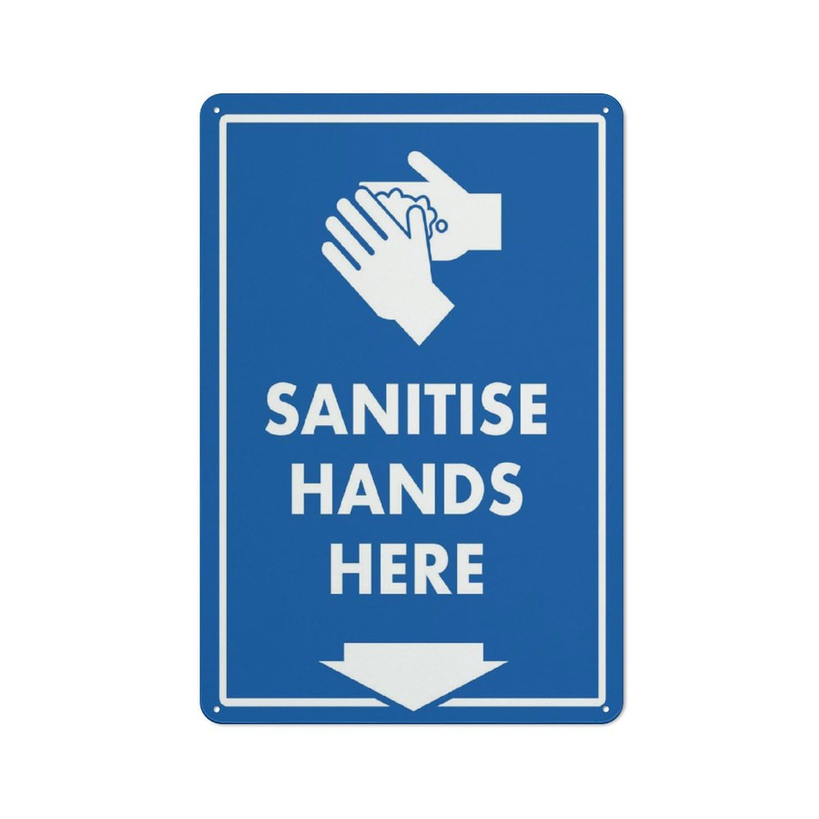 Sanitise Hands Here Sign Outdoor Signs Aluminum 12X8 Inch Uv Ink Printed For House And Business
