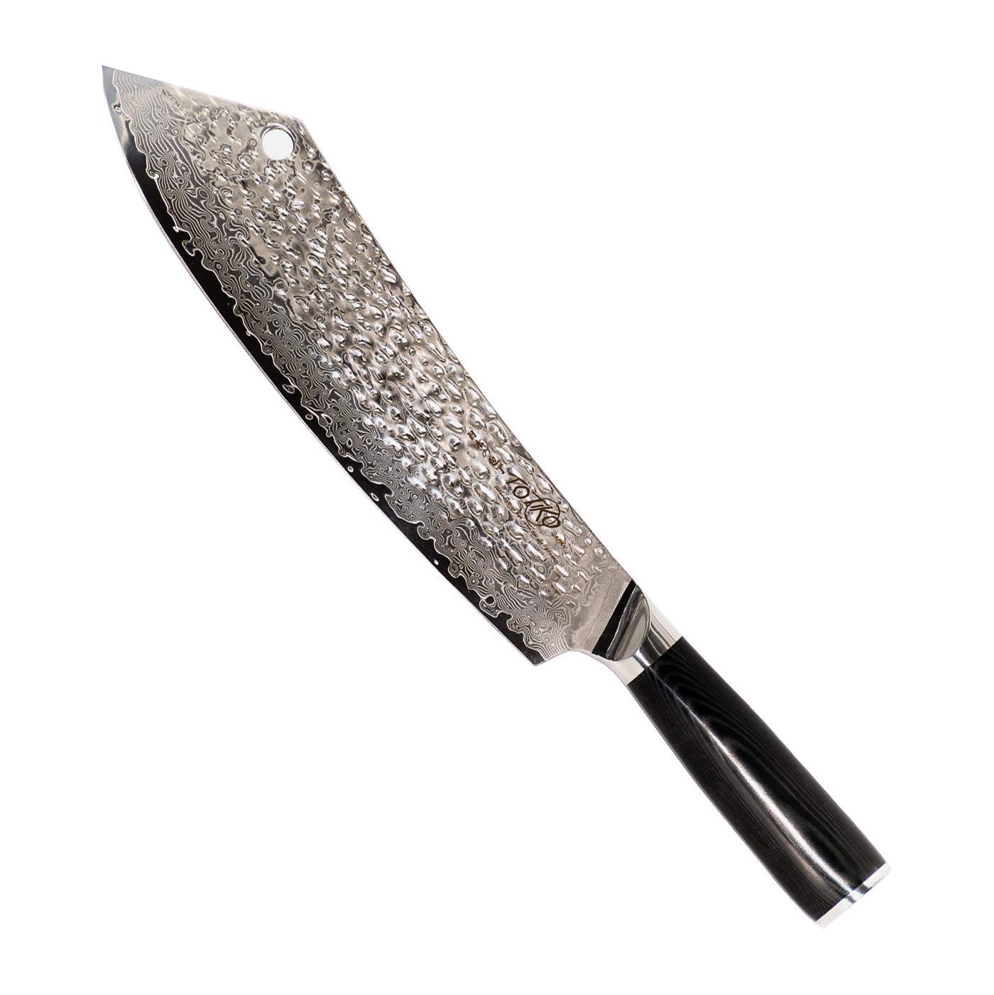 Japan Knives, Coltello da Cucina Giapponese Professionale per Carne, Barbecue SCIMITARRA Special MARTELLATO Musashi Lama 24 CM - 10 inch - Scatola a Chiusura Magnetica Inclusa