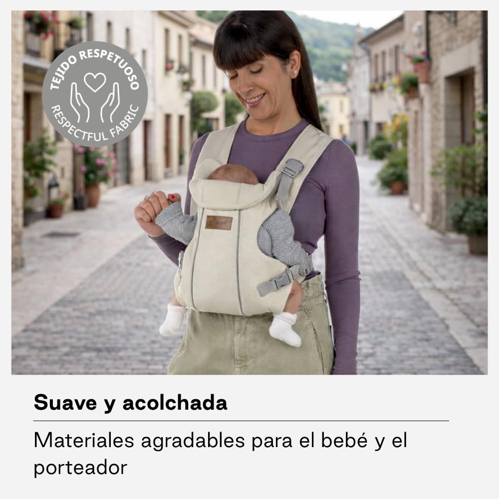 Jané Dual Porte-Bébé Ergonomique, Dès la Naissance (3,5–15 kg), 3 Positions, Rembourré et Respirant, Beige