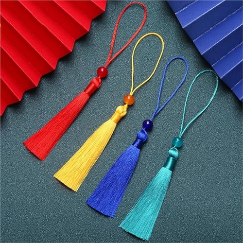 Borlas decorativas de 7cm para manualidades lote de 10 flecos de seda de poliéster 4