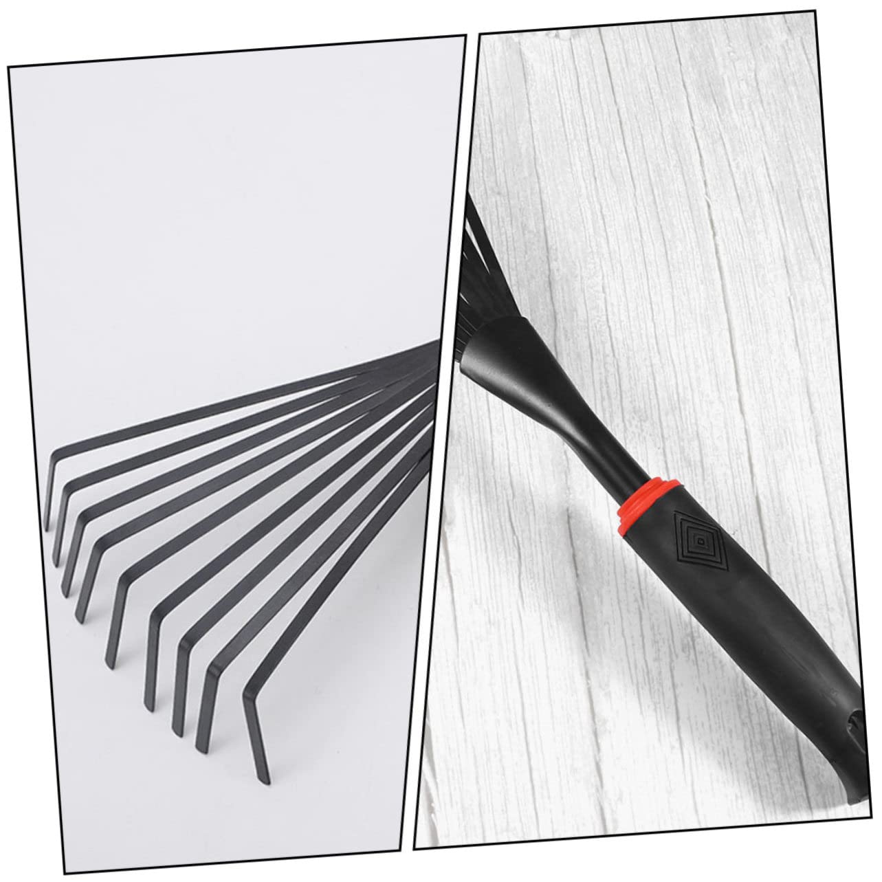 ifundom 3 Sätze Grasrechenzähne Gartenzahn Laubaufnahme Ergonomischer Handstahl Pflanzengartenrechen Rasennivellierungsrechen Outdoor Rechen Unkrautjäten Doppelzweck 2 Stück * 3