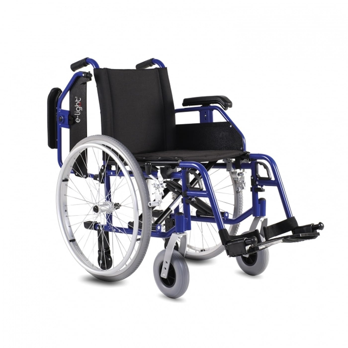 Carrozzina pieghevole leggera INTERMED E-LIGHT 2P 52 - ad autospinta - Telaio in alluminio - Seduta cm.52 - In omaggio CUSCINO ANTIDECUBITO IN FIBRA CAVA