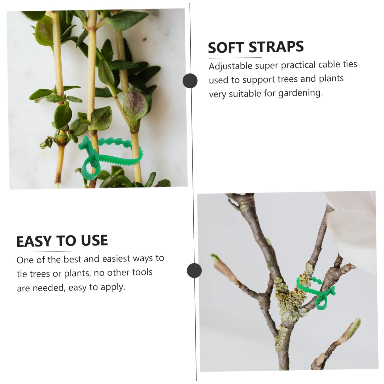 Gatuida 20pezzi Cinghie Regolabili per Piante e Legature PVC Spesse Resistente e Riutilizzabile per Giardinaggio e