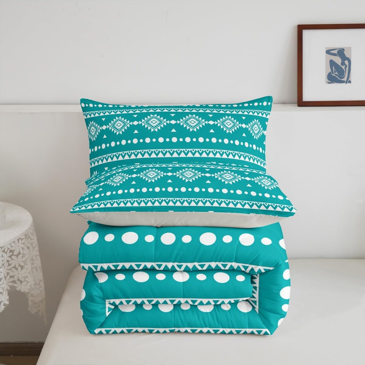 Erosebridal Western Aztec Comforter Set King Size, Bohemian Decor Bedding Set for Boys Girls Women Men Bedroom, Exotic Tribal Down Comforter, Geometric Southwestern Farmhouse Quilt