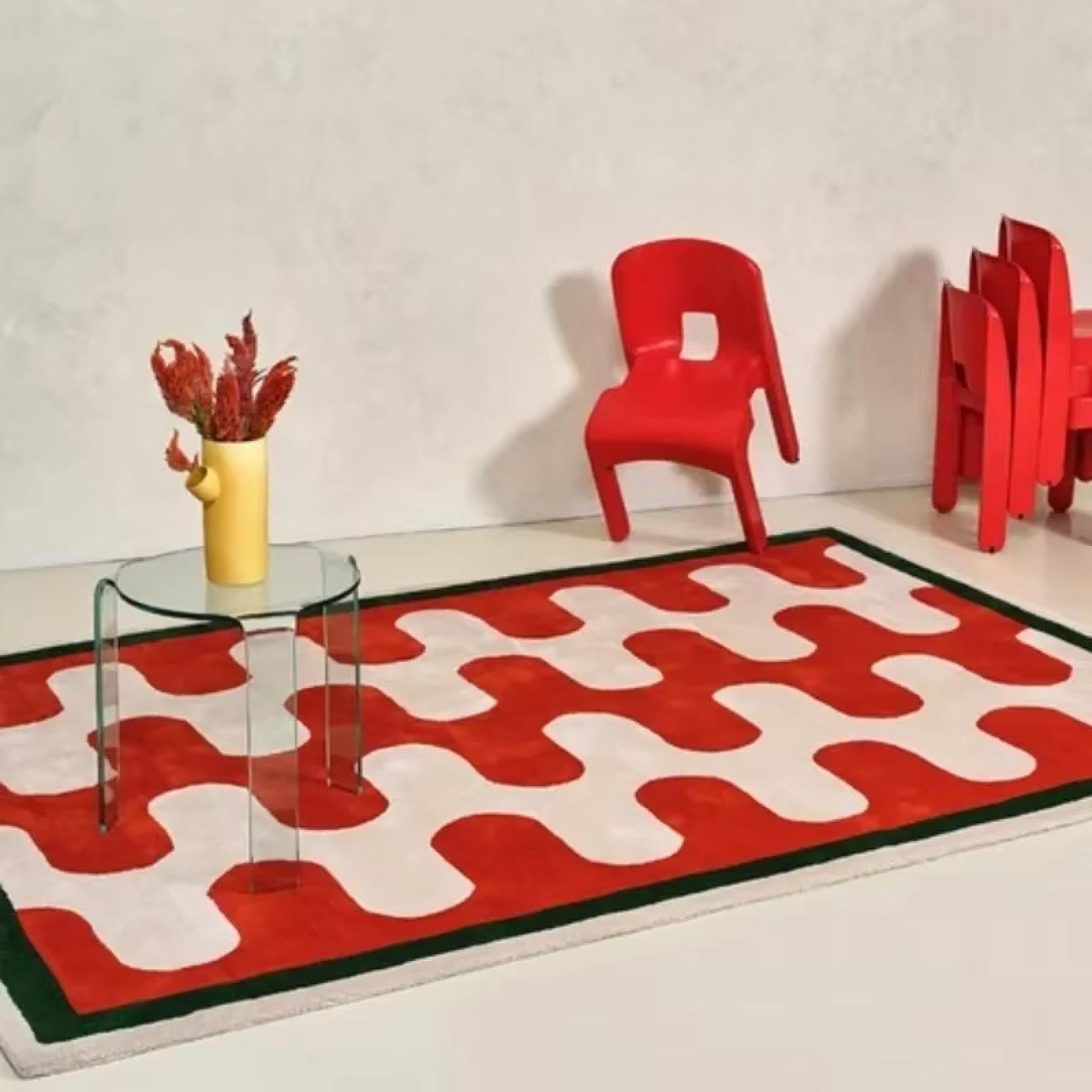 Tapis de salon 60x120cm à motif damier pour chambre