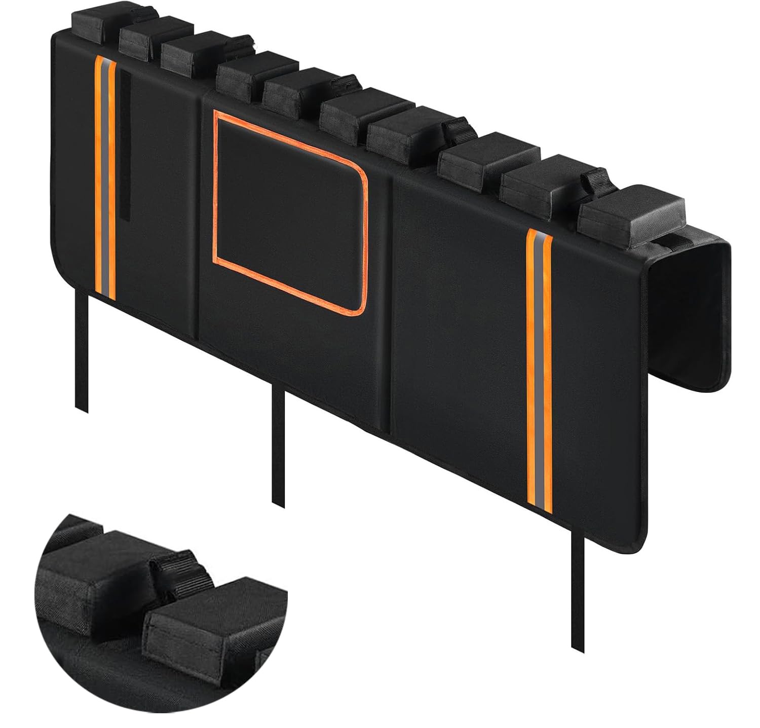 Photo 1 of Tailgate Pad for Mountain Bike, 52" Truck Tailgate Pad Carry 5 Mountain Bikes, Upgraded Thicker Oxford Fabric Bike Tailgate Pad with Reflective Strips and Tool Pockets, with Camera Opening