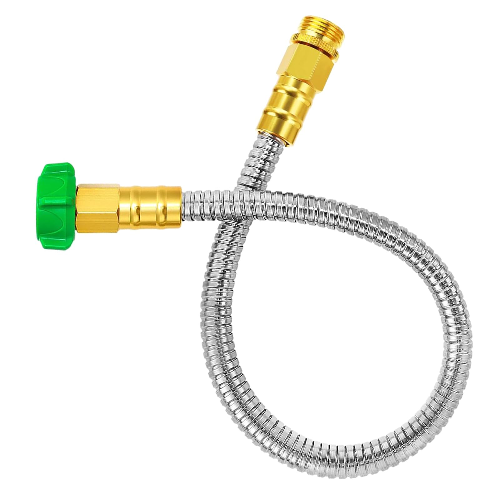 Jazuaiao 304 Stainless Steel 2ft Flexible Water Hose with Leakproof Washers for Sprinklers, Faucets & Stable Yard Supply Metal Hose