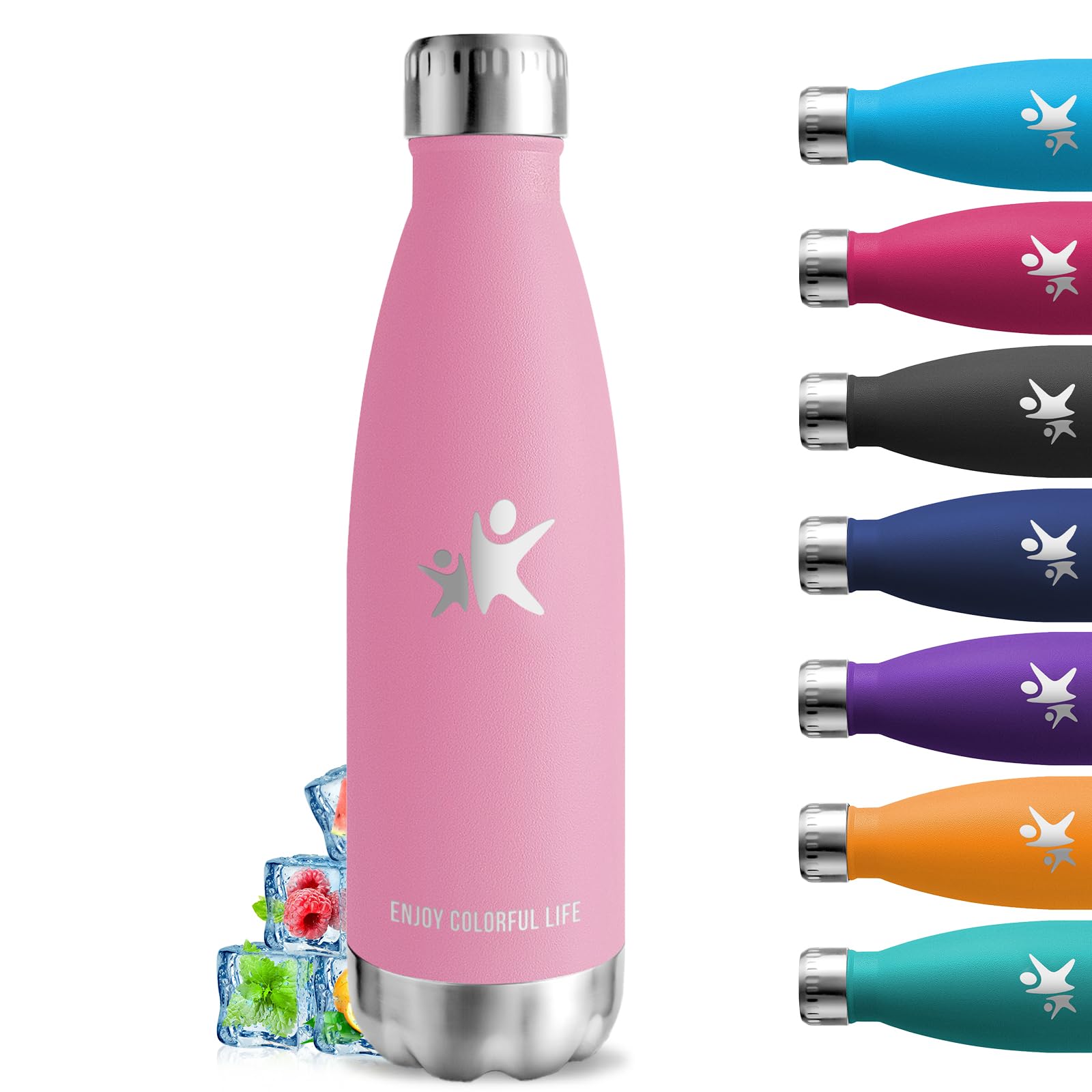 Trinkflasche Edelstahl, 750ml, BPA-Freie, Isolierflasche Doppelwandig, Auslaufsicher, mit Schraubverschluss, Mädchen, Wasserflasche für Schule, Sport, Camping