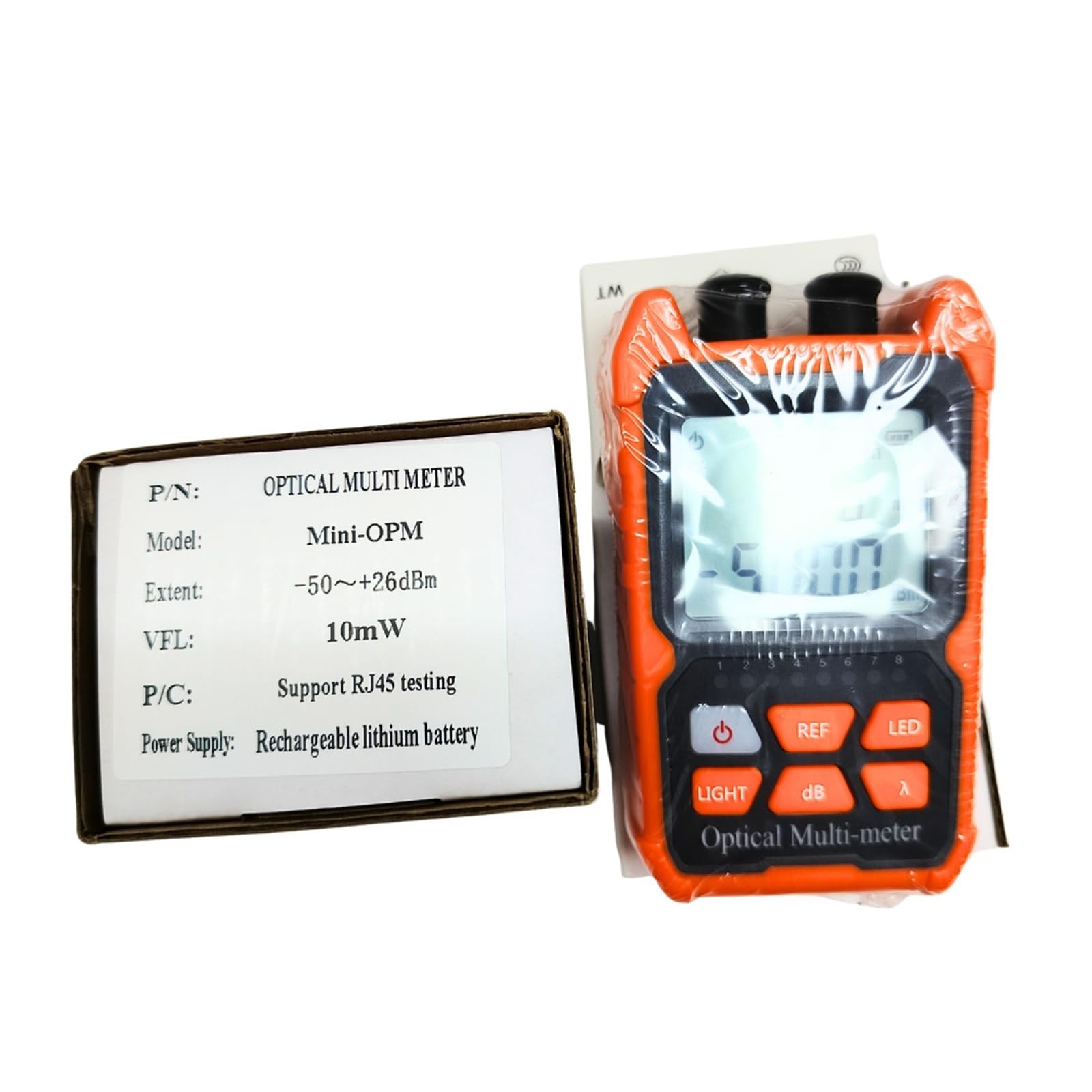 Mini misuratore di potenza ottica -70+6 DBm SC FC ST Tester OPM for fibra portatile con display LCD e luce LED Facile da leggere(OPM and RJ45)