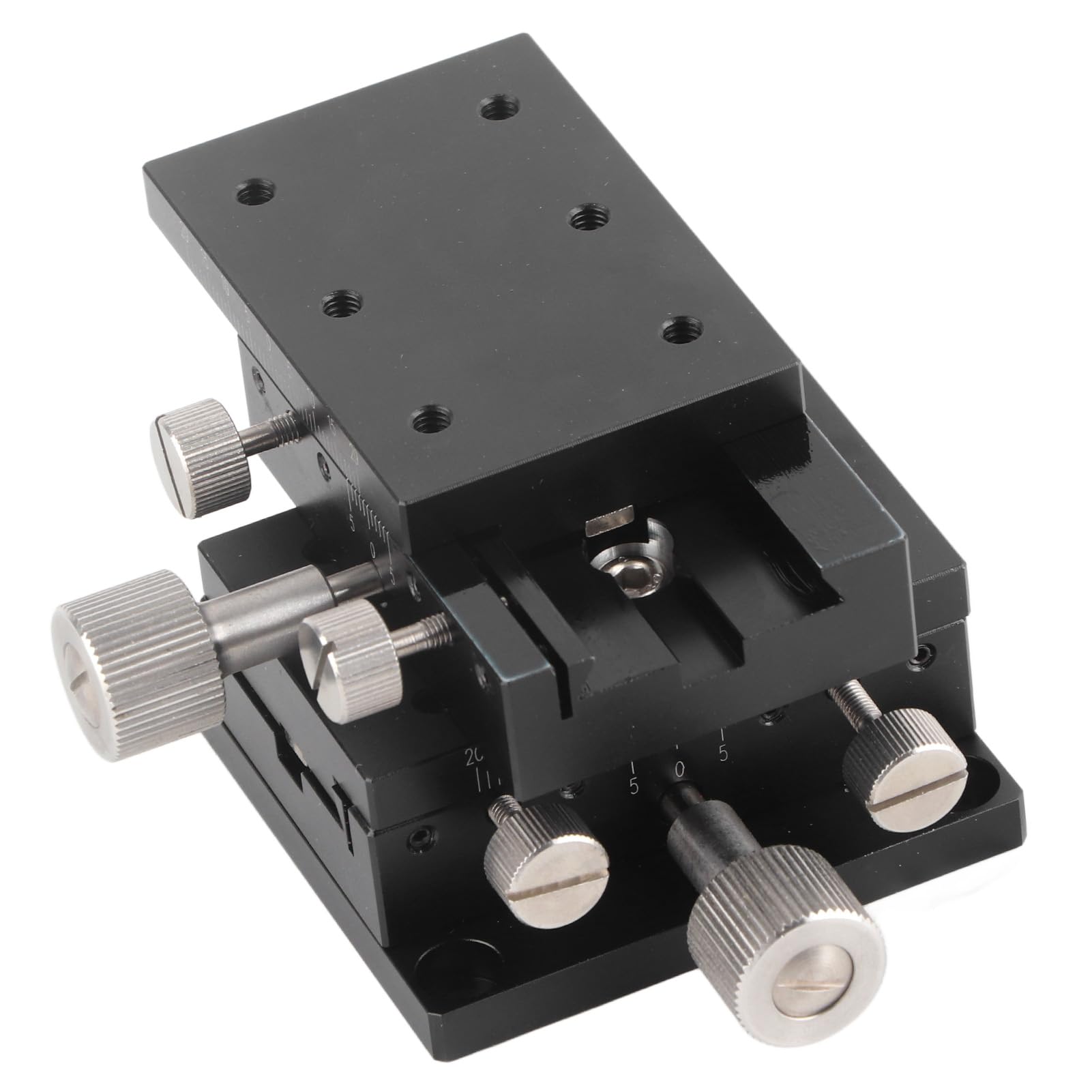 Omabeta Mesa Deslizante de Plataforma Precisa Manual de Escenario Lineal XY con Escala para Instrumentos ópticos y Microscopios de Aleación de Aluminio (60X40mm)