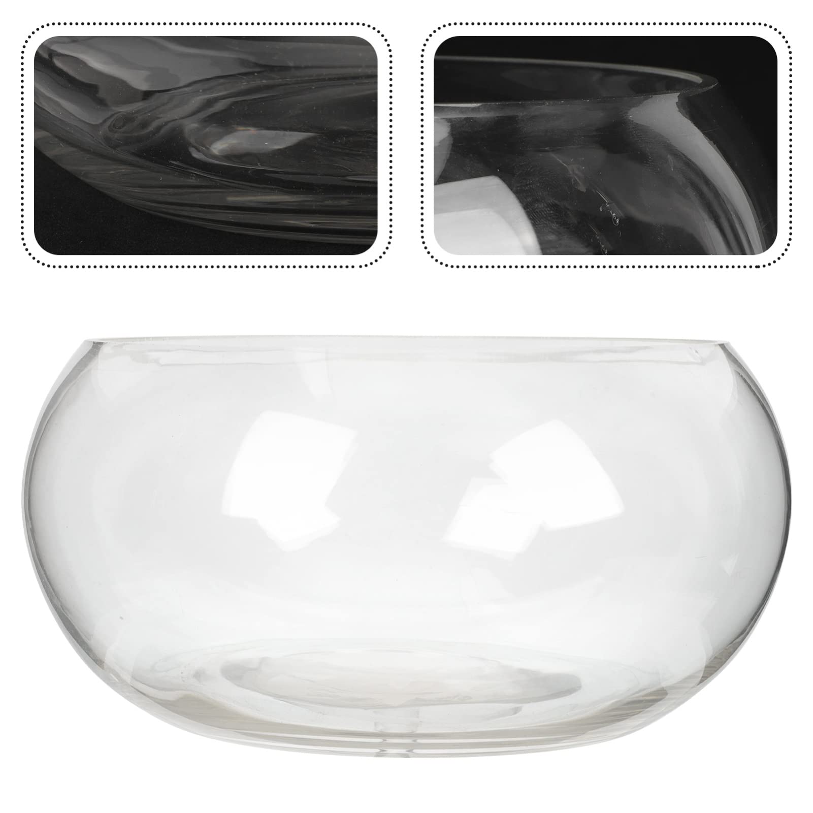 ibasenice Rundes Glasfischglas Transparentes Goldfischglas Glas-Terrarium Für Fische Und Pflanzen Schalenvase Für Dekoration Einfaches Fischglas Für Heim Und Party