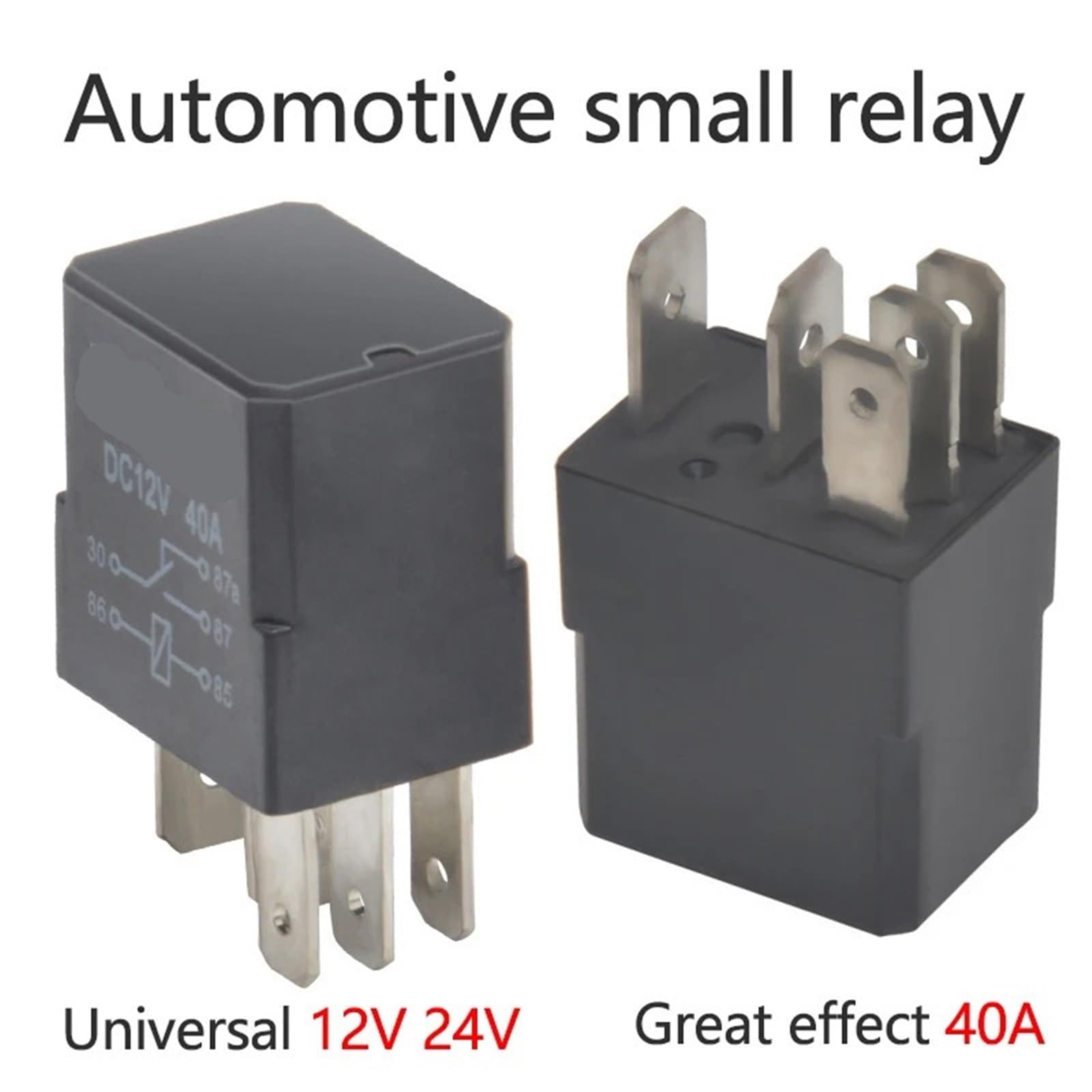 1PC Automotive przekaźnik 40 A 12 V/24 V 4 piny 5-pinowy mały wodoszczelny przekaźnik oświetleniowy kontroler (12 V 5 pin)