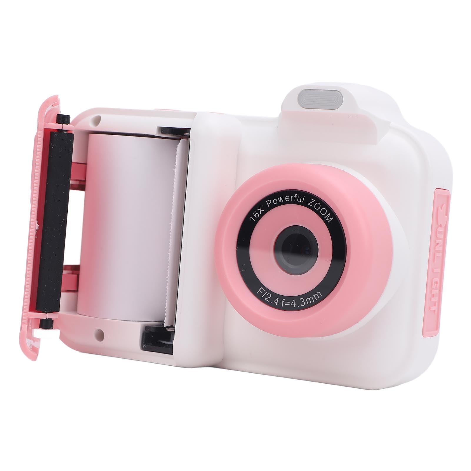 Irfora Selfie Print Camera Stampa Termica Doppia Lente con Flash per Viaggi Schermo IPS HD da 2,4 Pollici (Rosa Bianco)