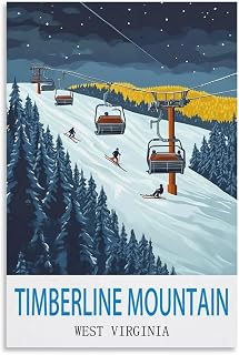 JYICUNCH Timberline Mountain West Virginia Vintage Travel Posters 08x12inch(20x30cm) Canvas Prints Wall Art Paintings Pictures
