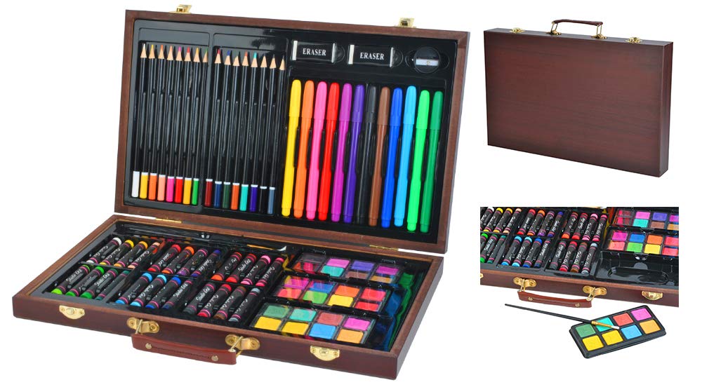 ISO TRADE 6072 Coffret de peinture 81 pièces dans une mallette d'artiste, peintre, art créatif