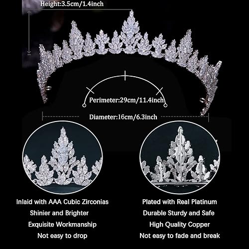 Miniatura 6 de Tiaras de novia de circonita cúbica para mujer, para fiesta de graduación, coronas de princesa, tocado de cristal, dulce cumpleaños 16, accesorios
