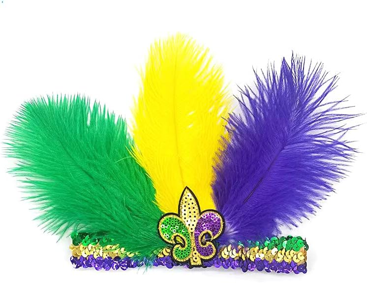 Women Mardi Gras Party Costume Stretchy Leggings Tights with tri-Colors Beads Necklace for Party Costume - Image 5