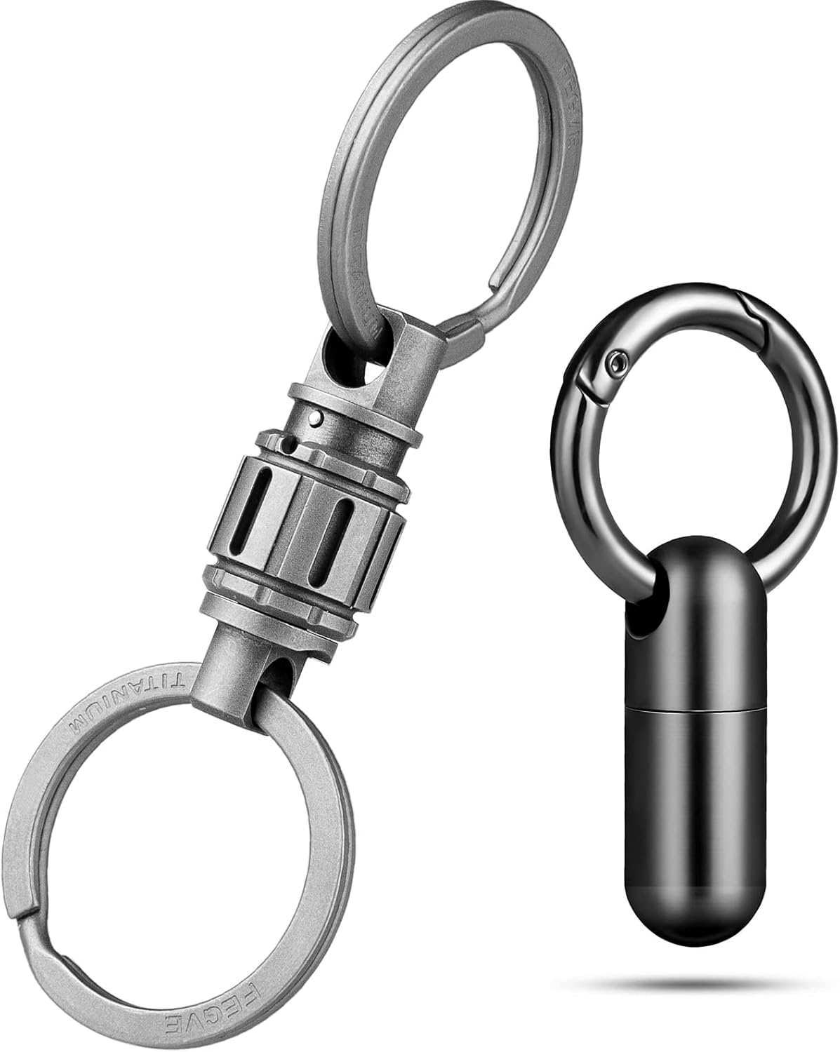 TISUR Tiny Keychain Pill Holder Quick Release Keychain Health & Household