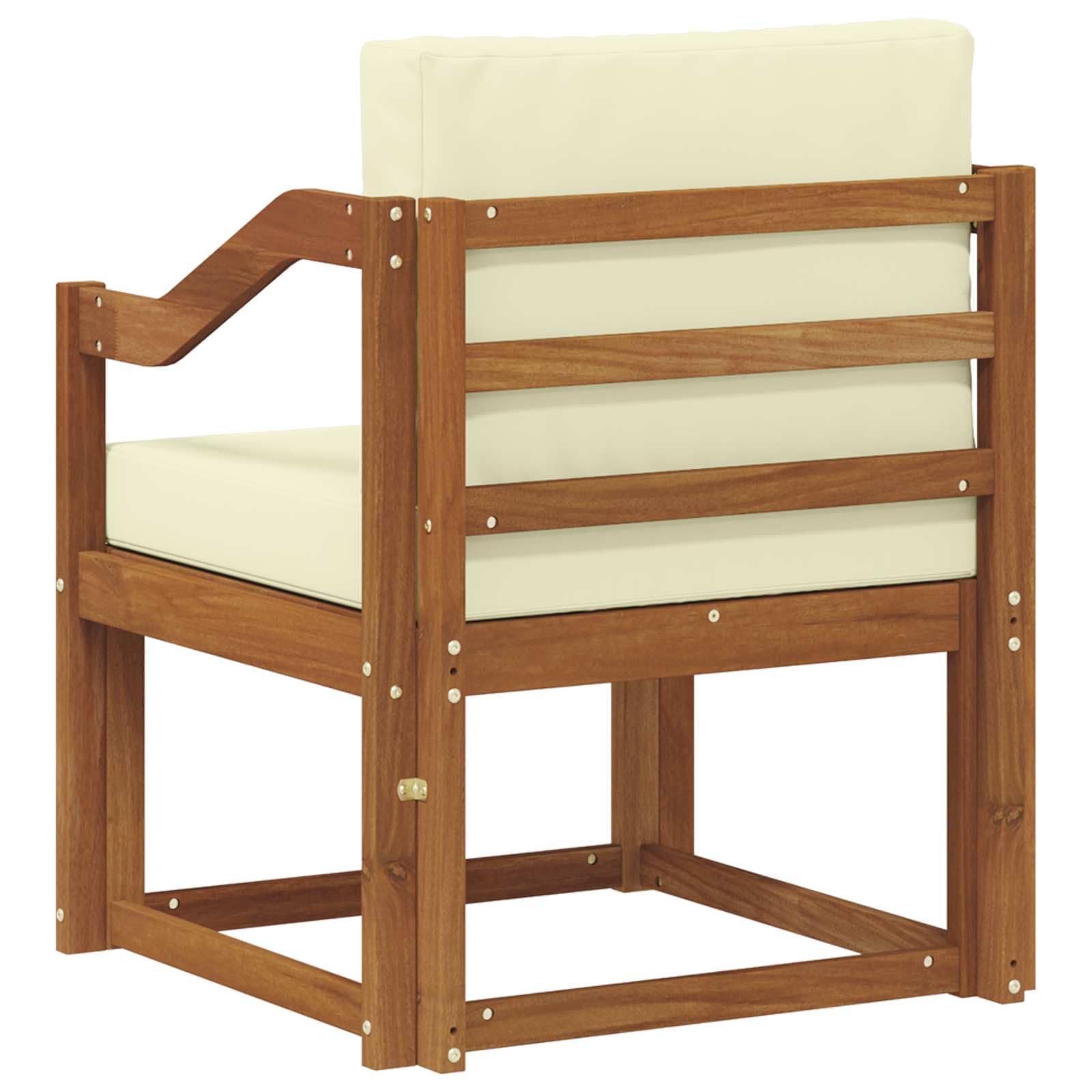 Set di mobili da giardino in legno di acacia massiccio e poliestere naturale, per esterni, balcone, terrazza, giardino, N