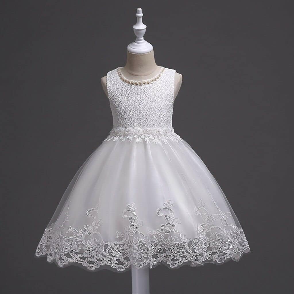 DreamHigh Flower Girl's Floral-Embroidered Pearl Embellished Evening Dress Up 3-10Y - Image 3