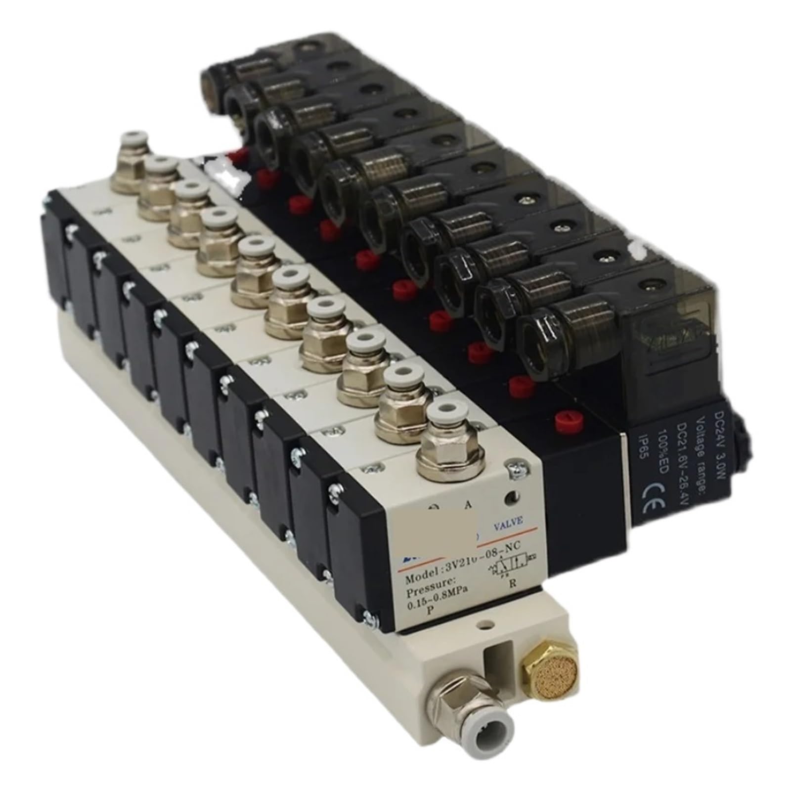 Électrovanne collecteur 3V210-08 AC220V pour commande de vérin pneumatique 3/2 voies