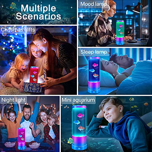 Lava Lamps,Jellyfish Night Light With 7 Color Changing,Table Lamp With 2 Realistic Jellyfish,Battery Powered Jellyfish Lamp For Living Room Bedroom Decor,Birthdays Christmas Gifts #TOP6