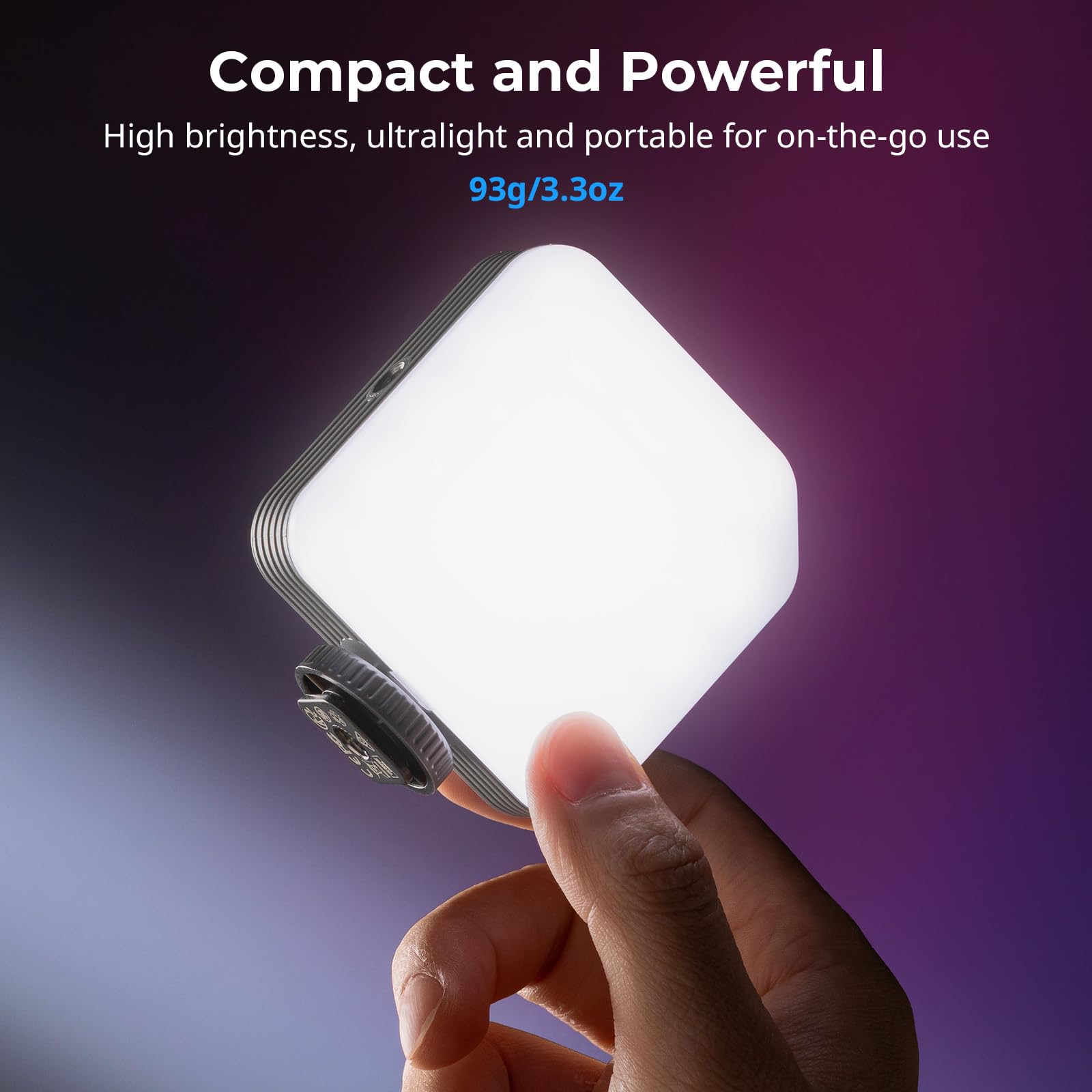 SMALLRIG P108 Neo Mini RGBWW Video Light, luce portatile per fotocamera per fotografia, luce a slitta fredda, CRI95+, 2500K-6500K, batteria da 1500 mAh, accessorio luce di riempimento - 5821