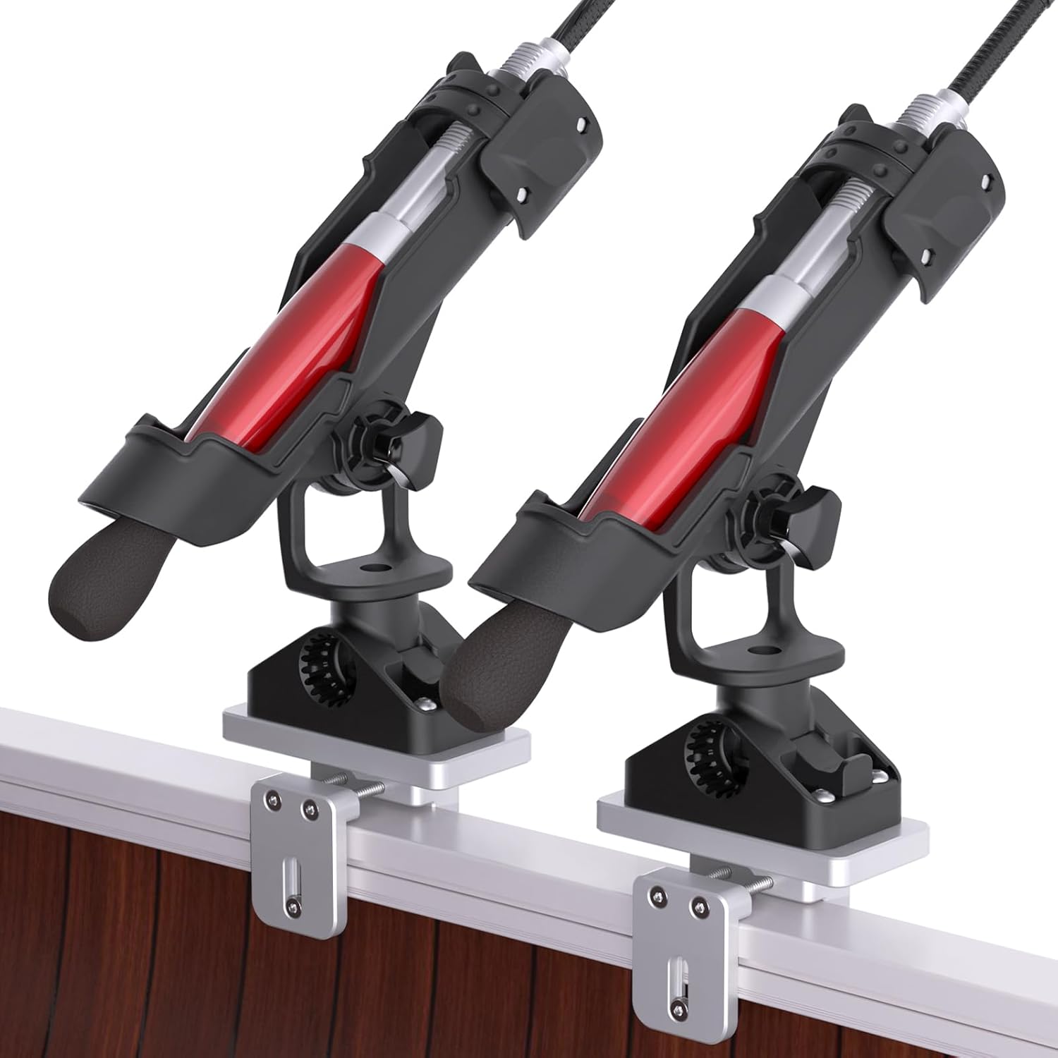 Combo Mount Fishing Rod Holders - 360 Degree Adjustable Boat Rod Rack 2pack Rod Holder+rail Mount+track Mount