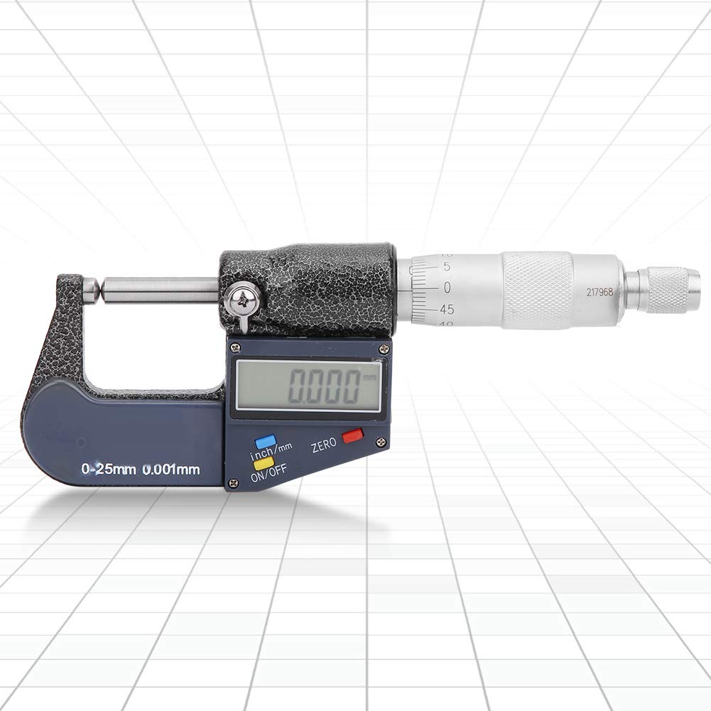Digitales Mikrometer, Doppelter Runder Kopf, Edelstahl, 0–25 Mm, Präzisionsmesswerkzeug für Ingenieure und Techniker