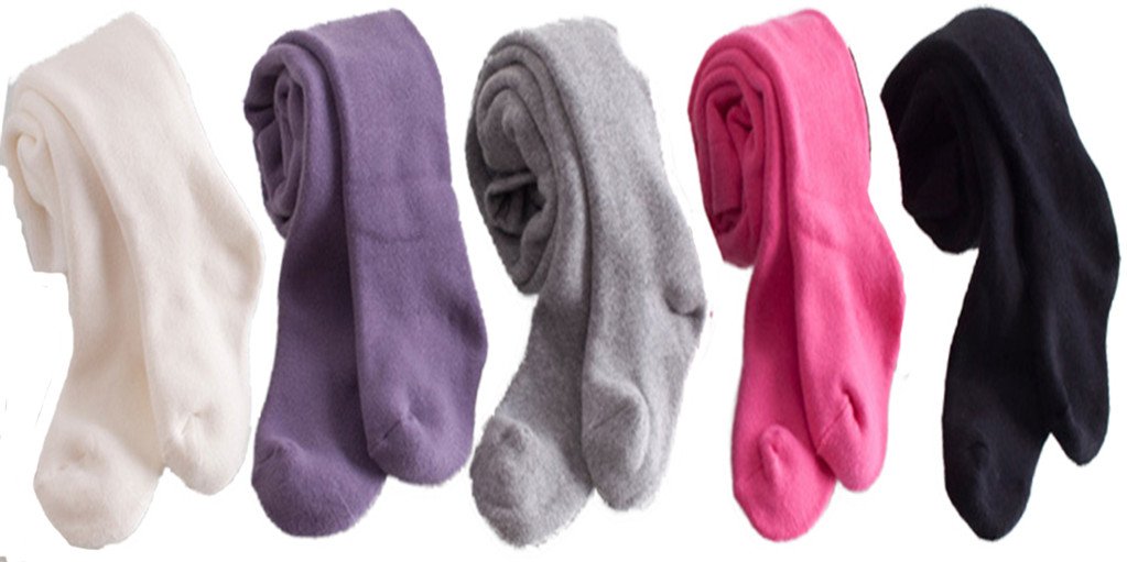 JELEUON 5 Pack Of Baby Toddler Girls infant Solid Color Cotton Tights Stockings Panties Leggings 3-4 Years