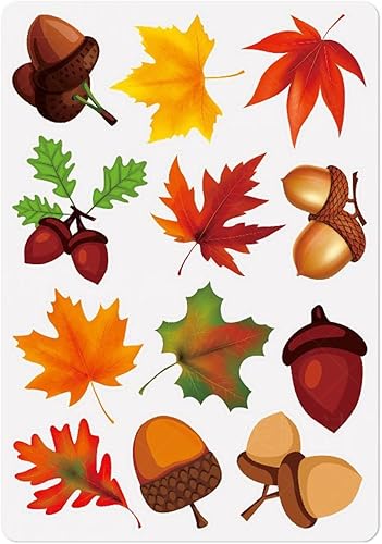 24 calcomanías de pared de hojas de arce de Acción de Gracias, hojas de arce de otoño, calcomanías para ventanas de otoño, tablones de anuncios,