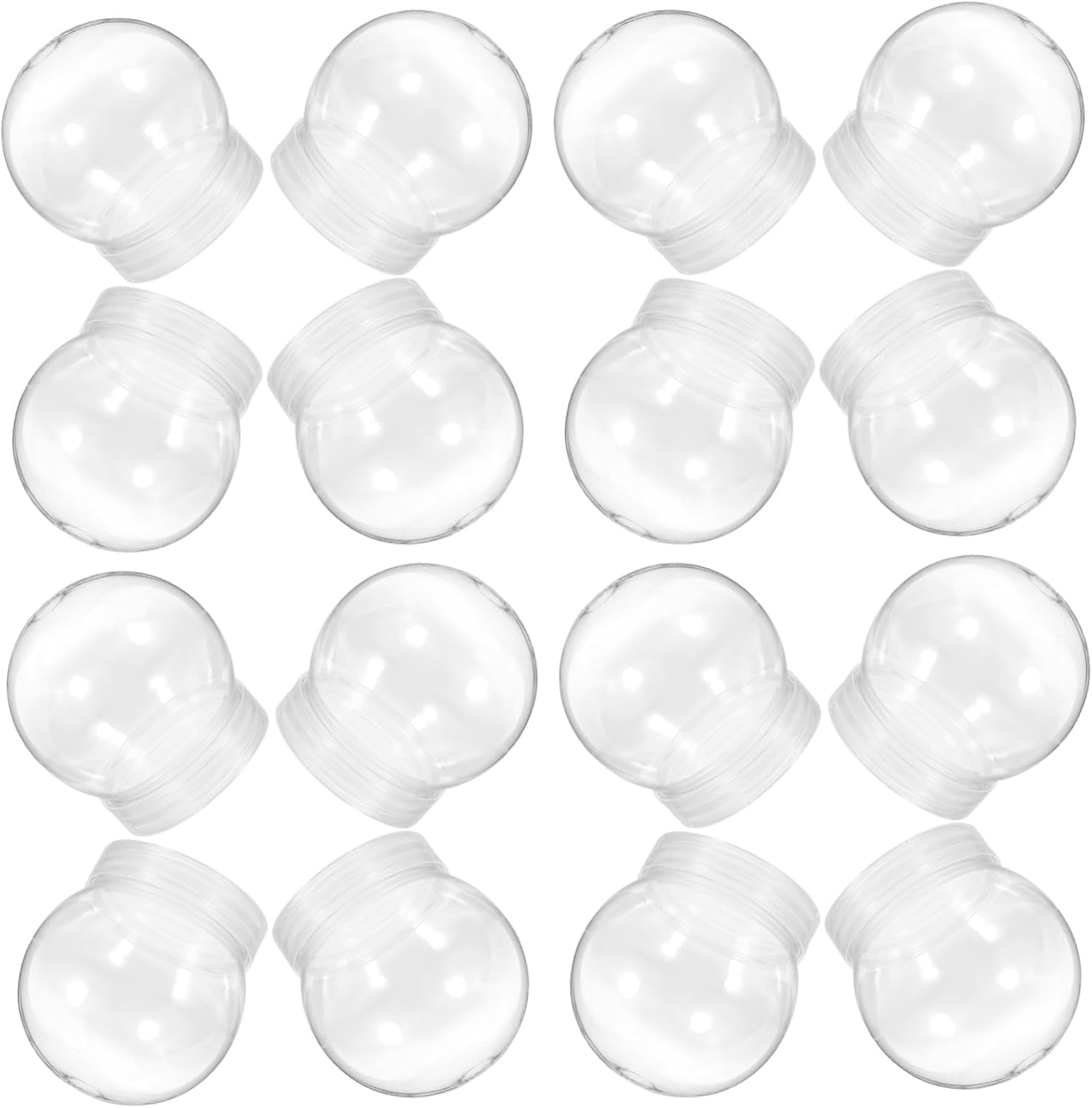 Cabilock 48pcs Empty Snow Globes Plastic Craft Props for Christmas Clear Water Globes for Holiday Decorations and Creative Fun