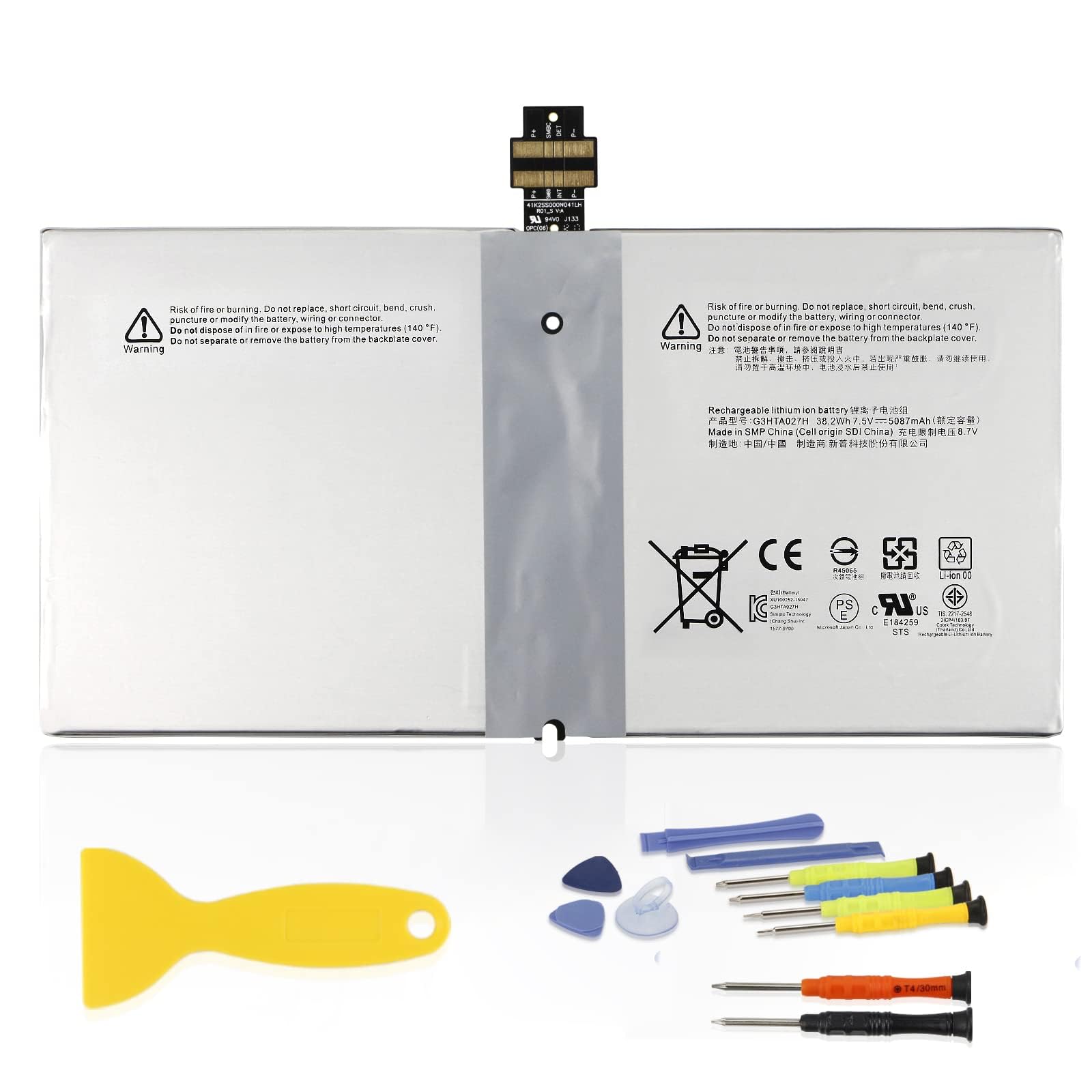 ANTIEE G3HTA027H DYNR01 38.2Wh Batteria per Microsoft Surface Pro 4 1724 Series Tablet Computer G3HTA027H 5087mAh 7.5V