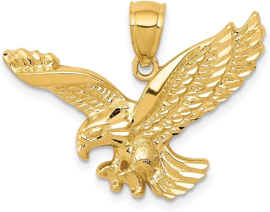 Men's 14k Yellow Gold and Textured Eagle Pendant Fine Jewelry For Men Gifts For Him